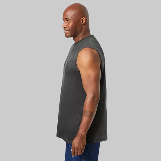 Charcoal Muscle T-Shirt – Athletic Cut with Soft Fabric