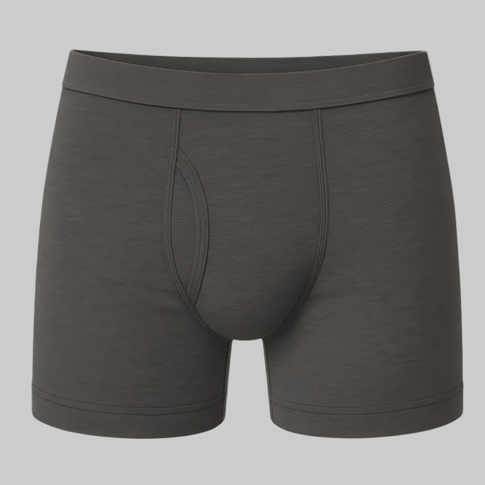 Charcoal Cotton Boxer Brief Fabric and Waistband
