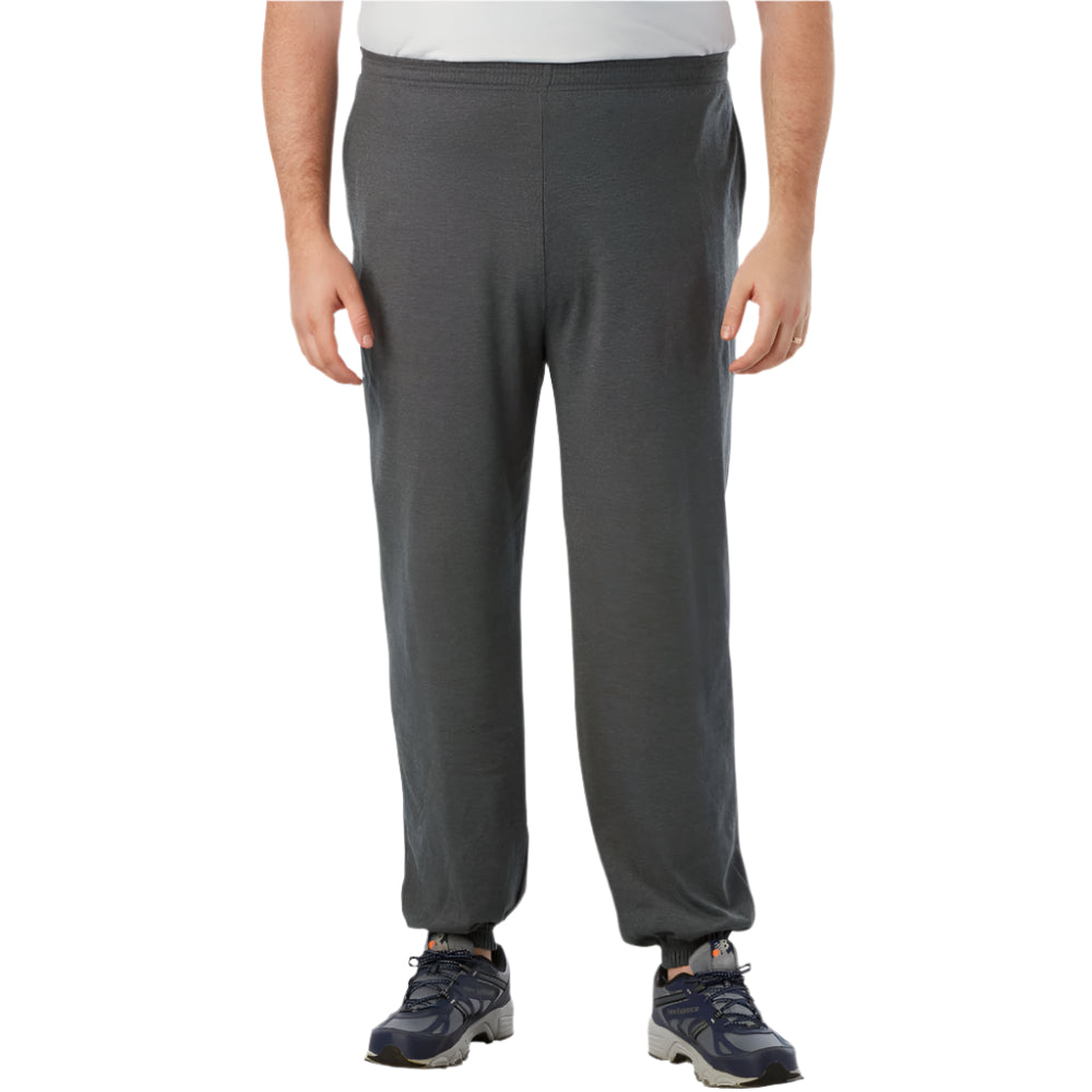 Charcoal Lightweight Cotton-Blend Jogger Pants with Elastic Cuffs and Pockets – Relaxed Fit