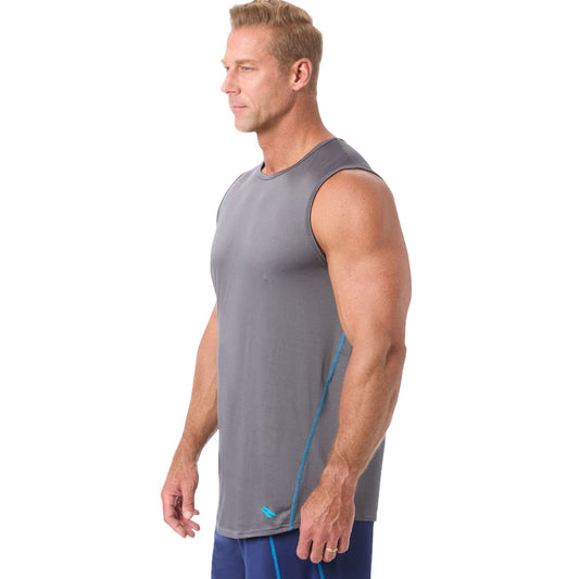 Charcoal Mesh Polyester Muscle Tee PSM-9671