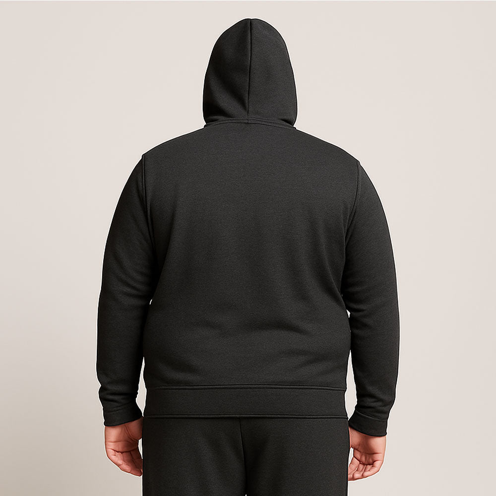 Charcoal Plus Size Fleece Hoodie PSM-9854
