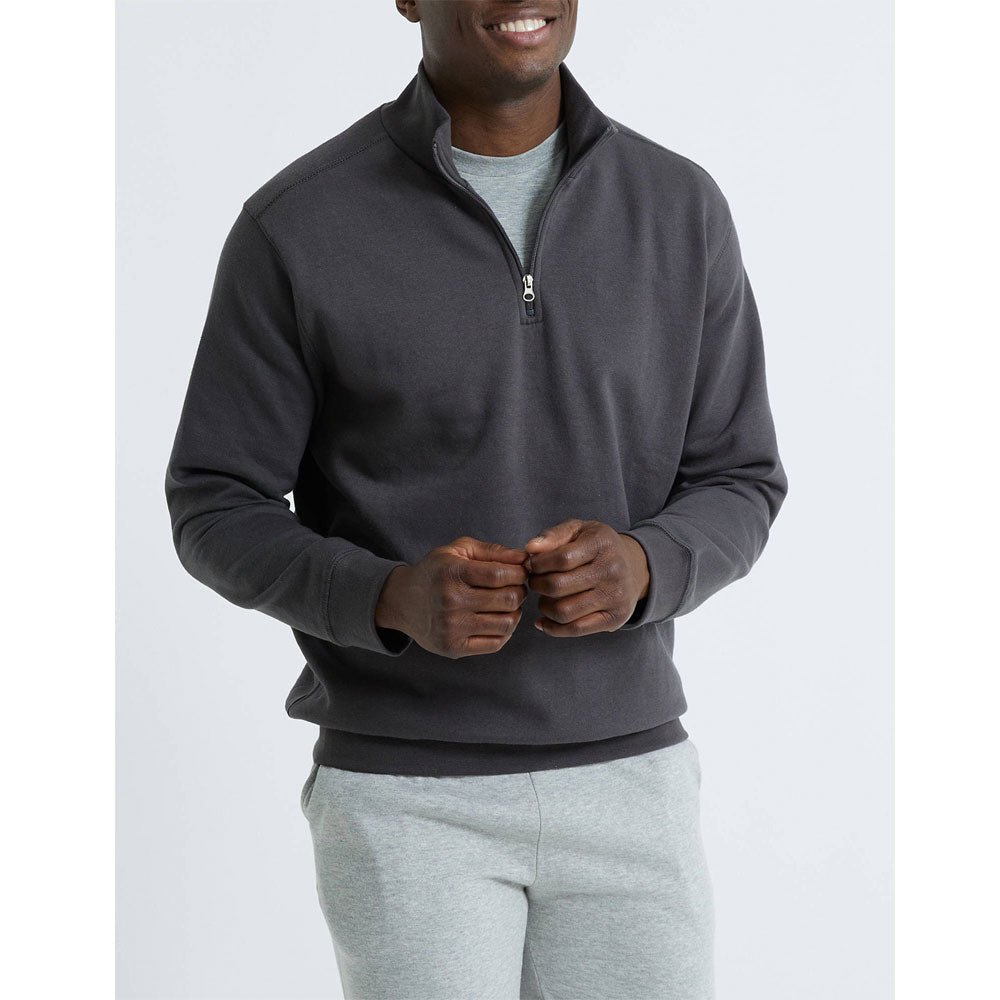 Charcoal Zip-Up Trucker Collar Fleece Sweatshirt PSM-8927