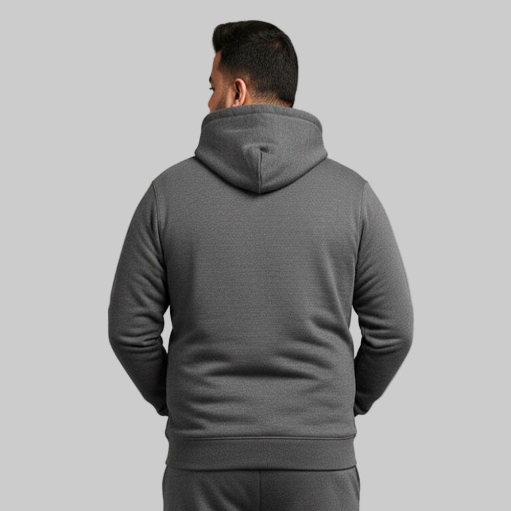 Charcoal Plus Size Fleece Hoodie PSM-10247