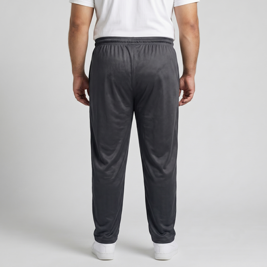 Charcoal Mesh Polyester Plus Size Trouser PSM-9082