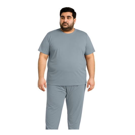 Charcoal Polyester Plus Size Sportswear tracksuit PSM-7856