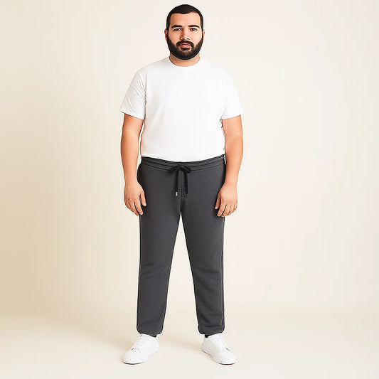 Charcoal Side-Striped Plus Size Trouser PSM-9913