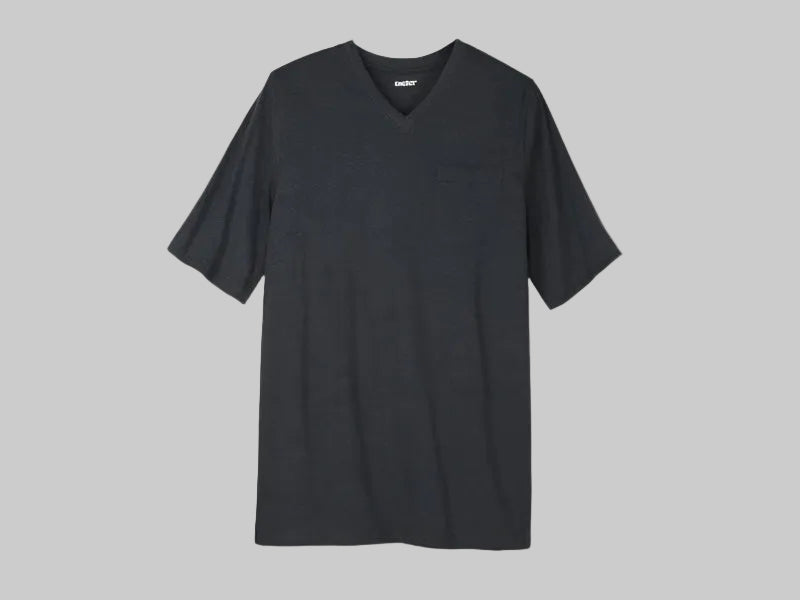 Charcoal V-Neck Pocket T-Shirt – Soft Cotton Fabric