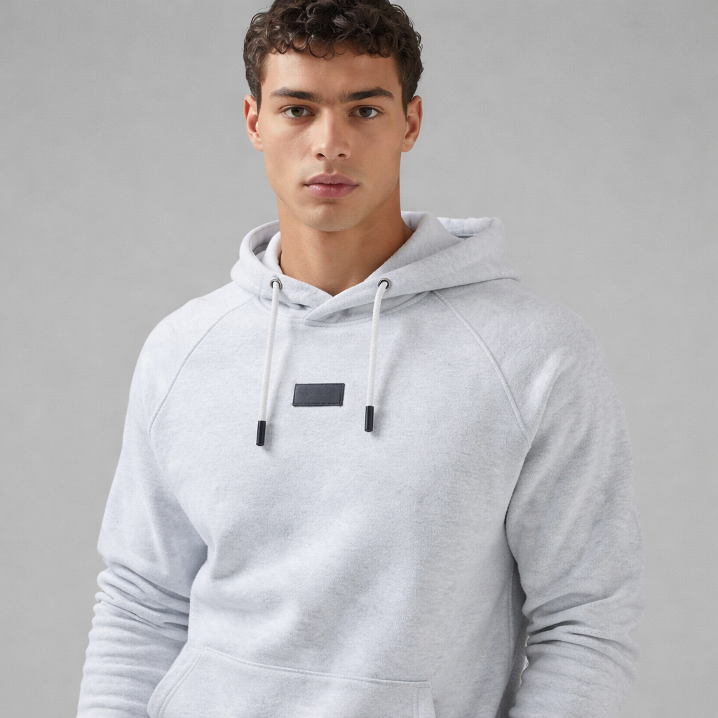 Heather Grey Marl Fleece Plus Size Hoodie PSM-10446