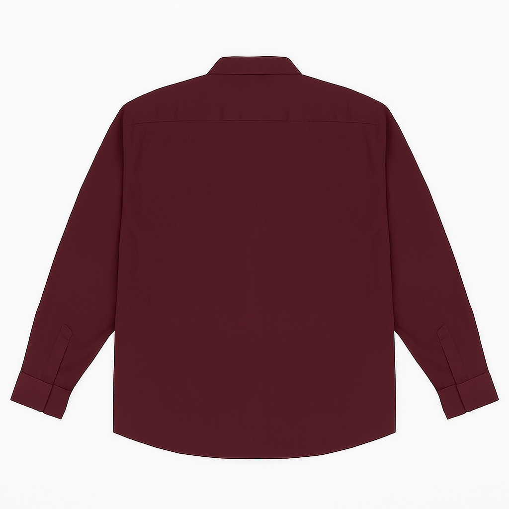 Deep maroon solid casual shirt in plus size with long sleeves