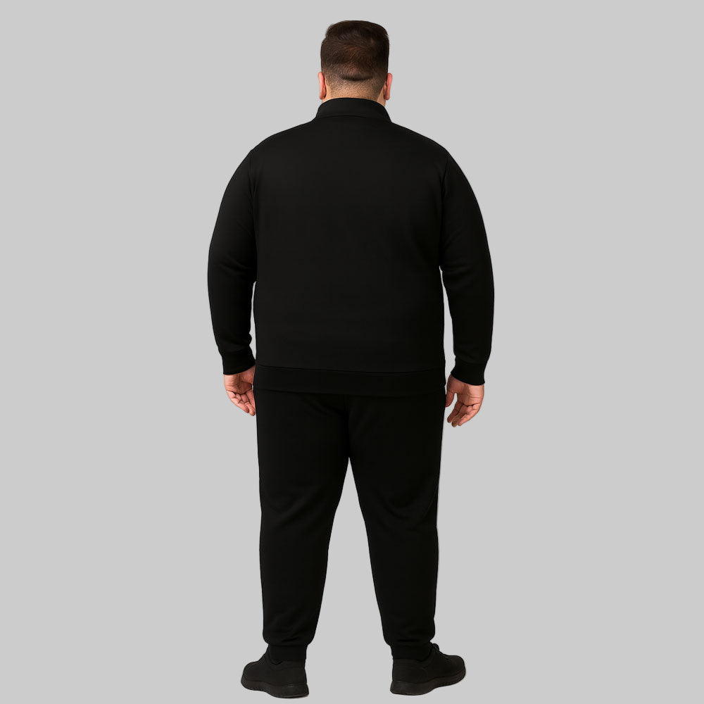 Classic Black Plus Size Zip-up Tracksuit PSM-10224