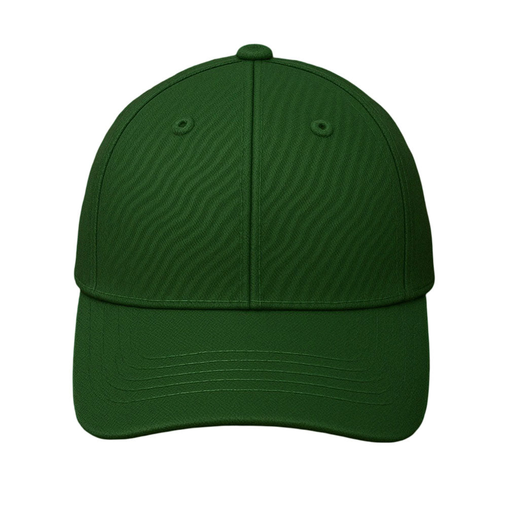 Classic Hunter Green baseball cap with zebra-textured fabric and silver buckle on wooden surface.
