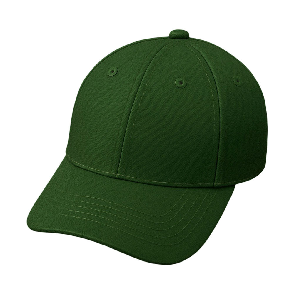 Classic Hunter Green baseball cap with zebra-textured fabric and silver buckle on wooden surface.