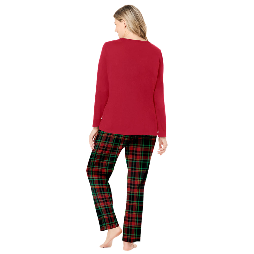 Classic Red Plaid Long Sleeve Knit Pajama Set – Cozy & Timeless