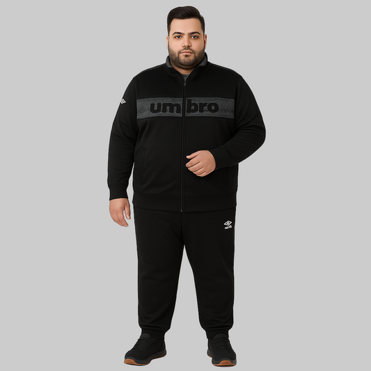 Classic Black Plus Size Zip-up Tracksuit PSM-10224