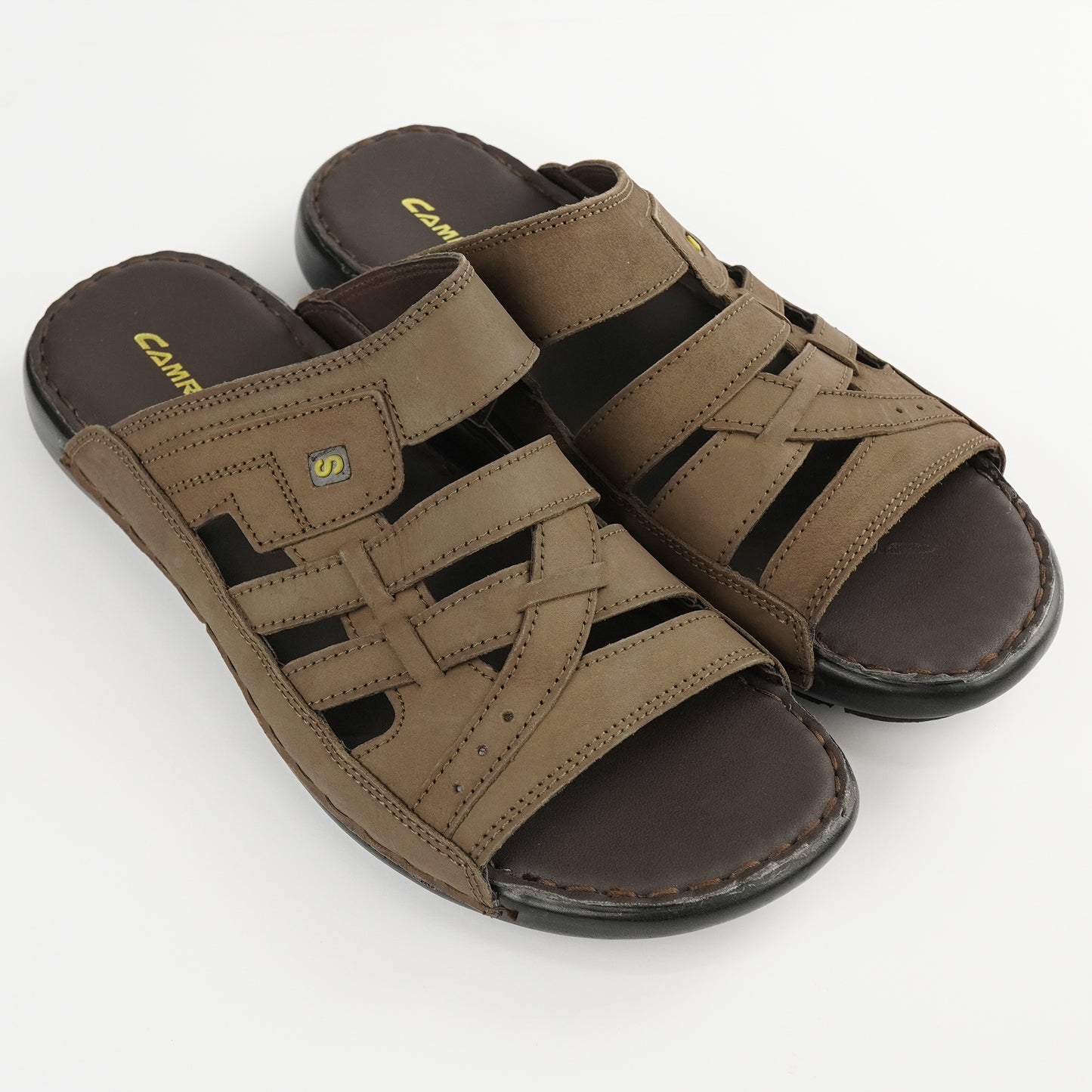 Classic Brown Nubuck Leather Comfort Mens Slipper SCD-213 PSM-9475