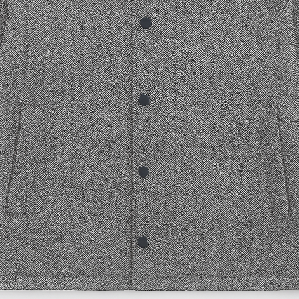 Classic Grey Herringbone Plus Size Tweed Jacket PSM-9899