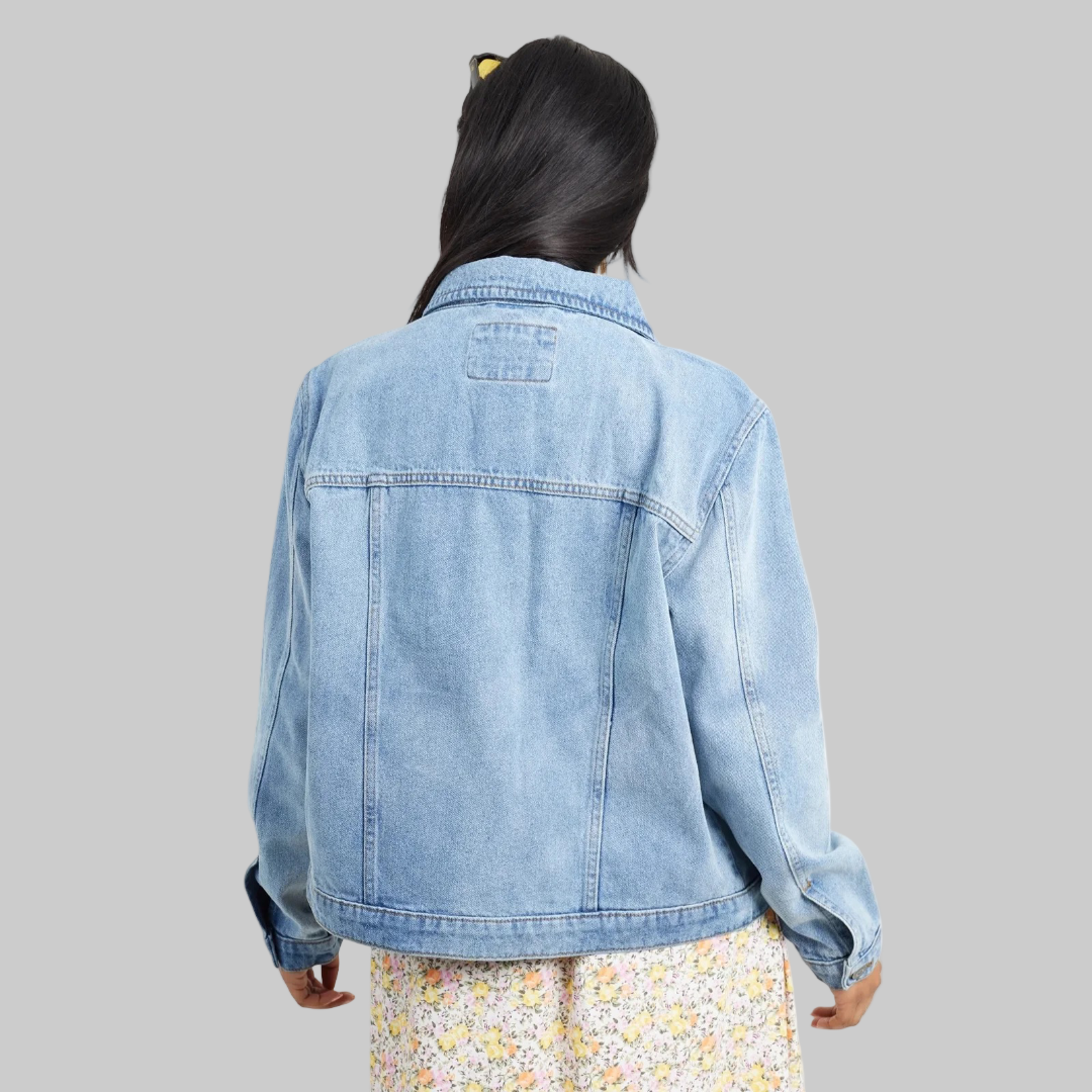 Classic Light Blue Women’s Denim Jacket PSW-10165