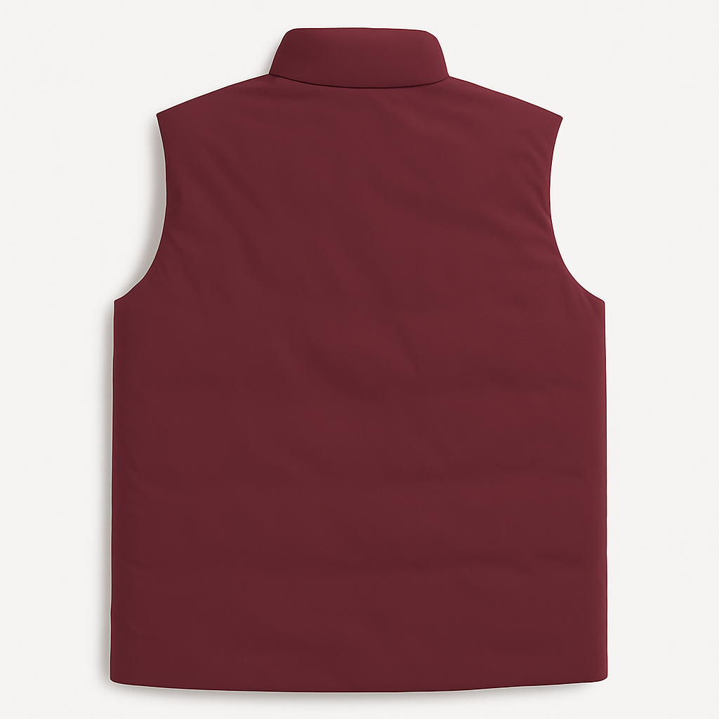Classic Maroon Plus-Size Sleeveless Puffer Jacket PSM-9998