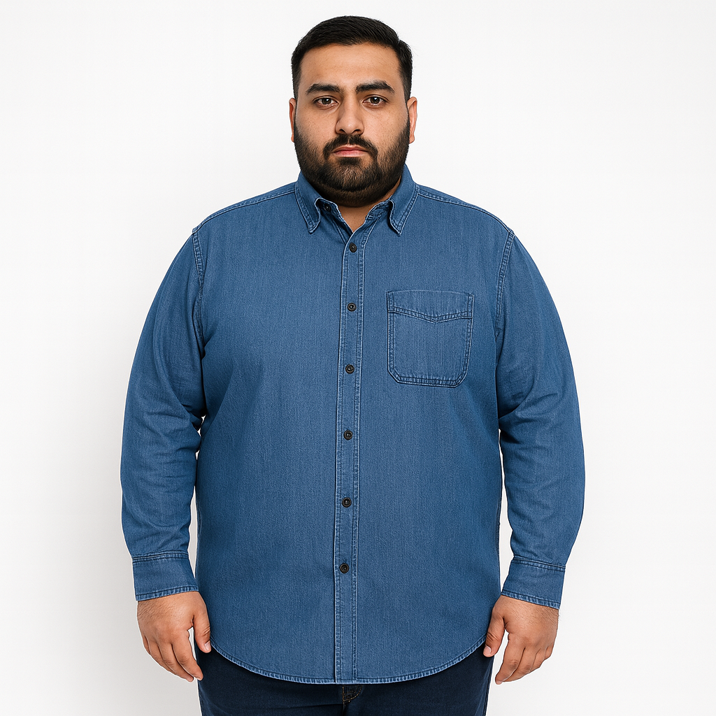 Classic Medium Blue Regular Fit Denim Shirt PSM-10282