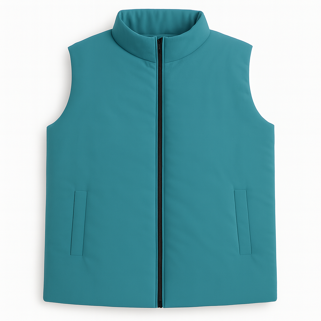 Classic Teal Plus-Size Sleeveless Puffer Jacket PSM-9999