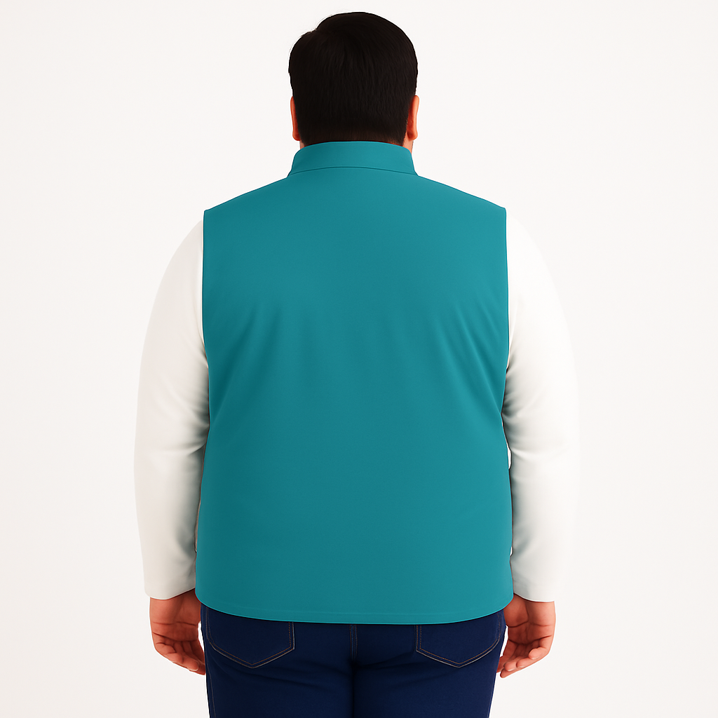 Classic Teal Plus-Size Sleeveless Puffer Jacket PSM-9999