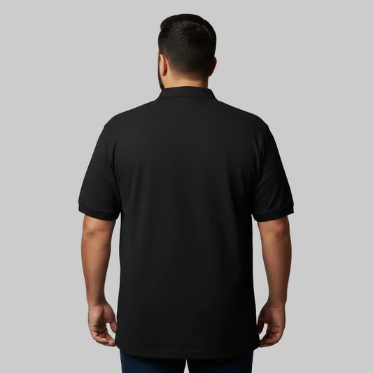 Classic Black Plus Size Polo Shirt PSM-10697