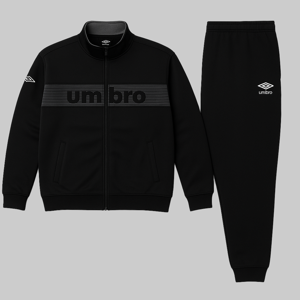 Classic Black Plus Size Zip-up Tracksuit PSM-10224
