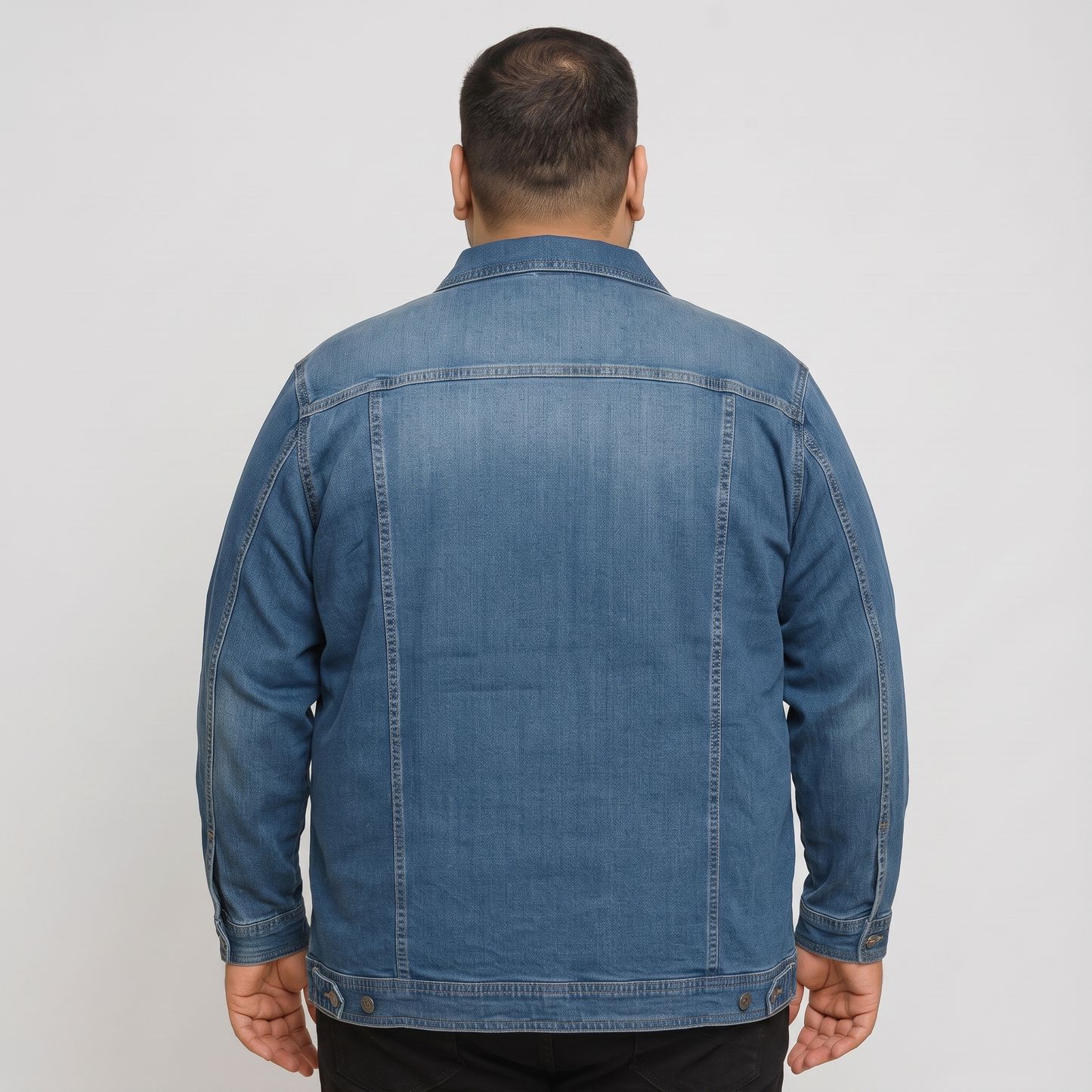 Classic Blue Denim Jacket Plus Size PSM-9806