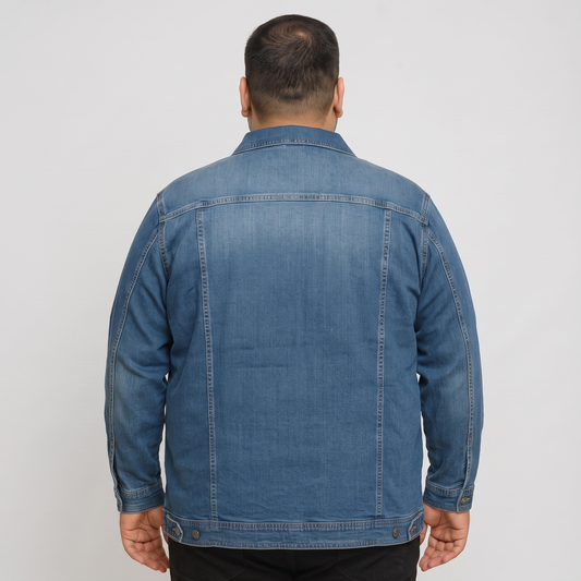 Classic Blue Denim Jacket Plus Size PSM-9806