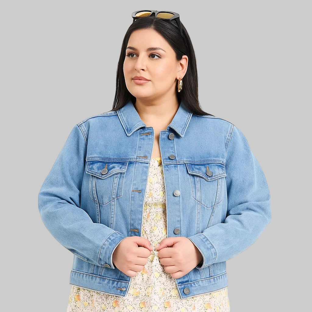 Classic Light Blue Women’s Denim Jacket PSW-10165