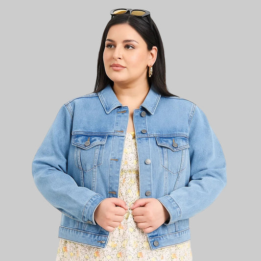 Classic Light Blue Women’s Denim Jacket PSW-10165