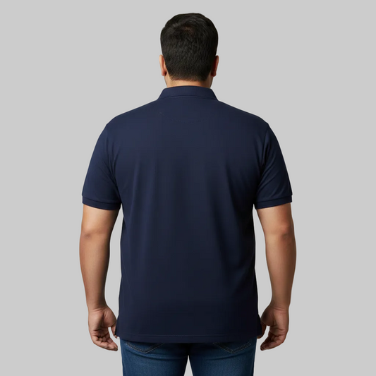 Classic Navy Blue Plus Size Polo Shirt PSM-10703