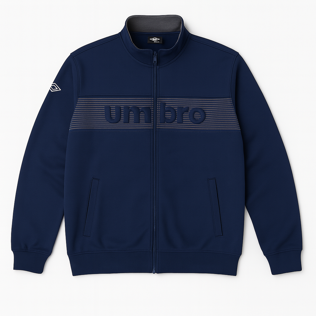 Classic Navy Blue Plus Size Zip-up Tracksuit PSM-10225
