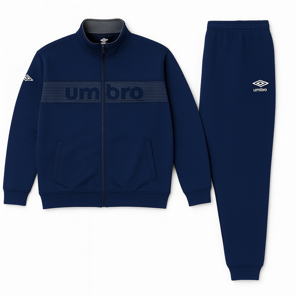 Classic Navy Blue Plus Size Zip-up Tracksuit PSM-10225
