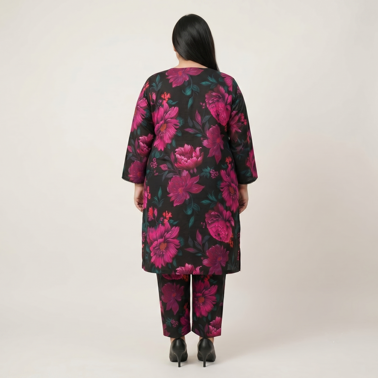Monochrome Bloom – 3 Piece Premium Cut-Work Lawn Suit PSW-11227