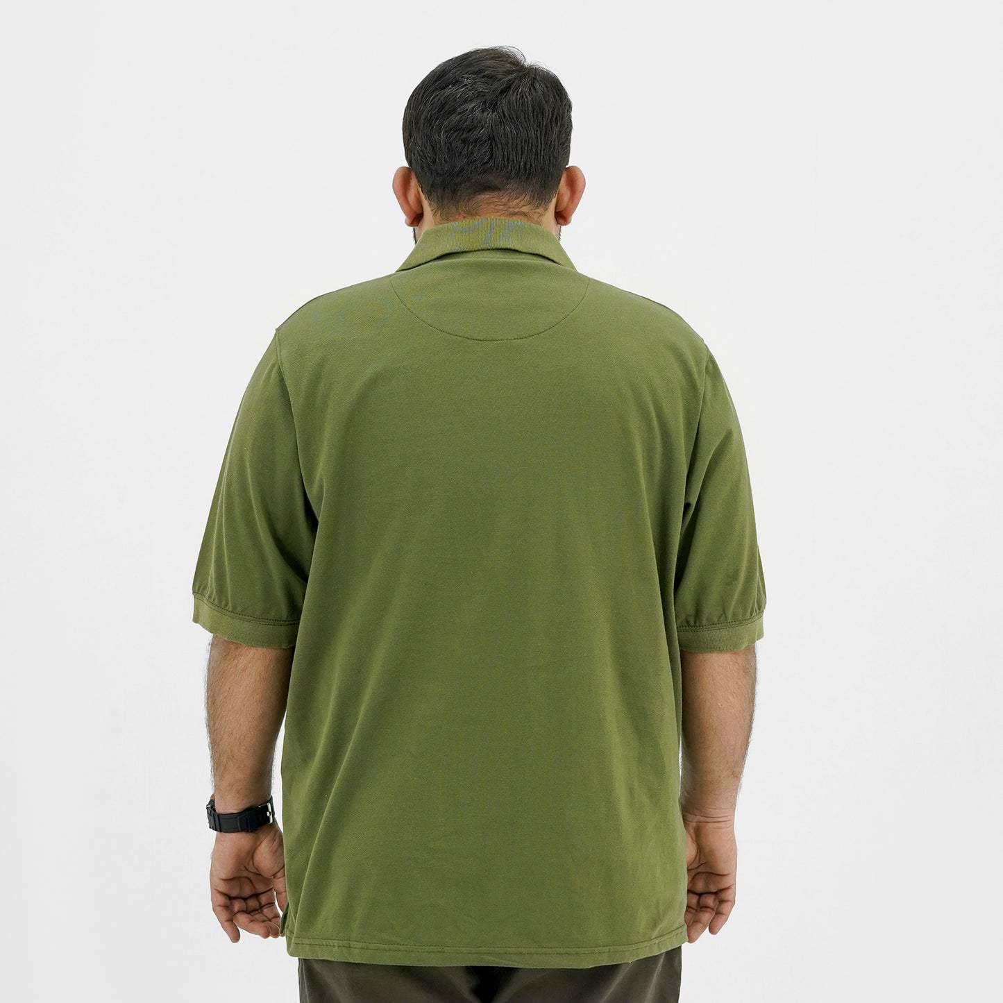 Plus Size Classic Comfort Olive Green Polo Shirt PSM-9208