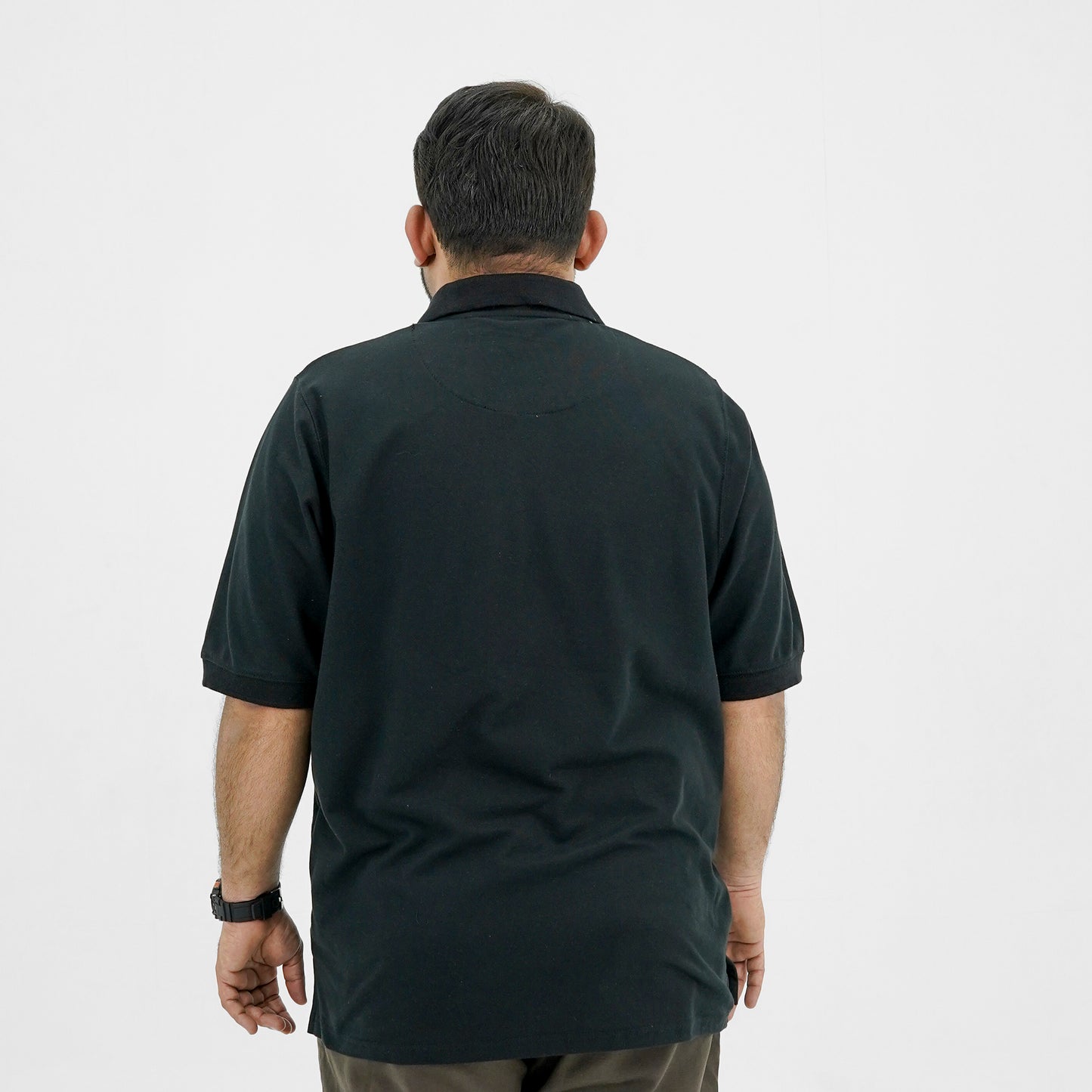 Plus Size Classic Comfort Black Polo PSM-9206