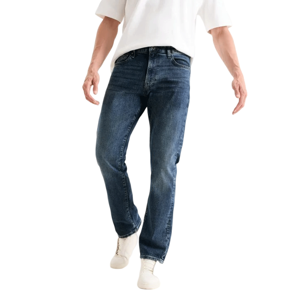 Dark Blue Straight Plus-Size Denim Jeans PSM-9264