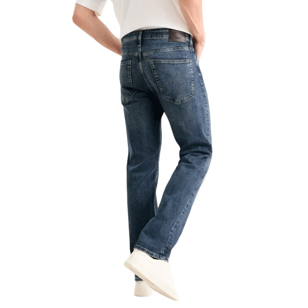 Dark Blue Straight Plus-Size Denim Jeans PSM-9264