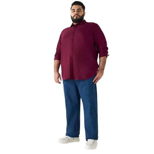 Plus-size mid-rise relaxed fit denim joggers for men