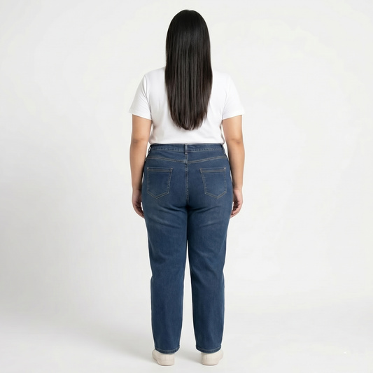 Dark Blue Straight Fit Denim Pants PSW-11093