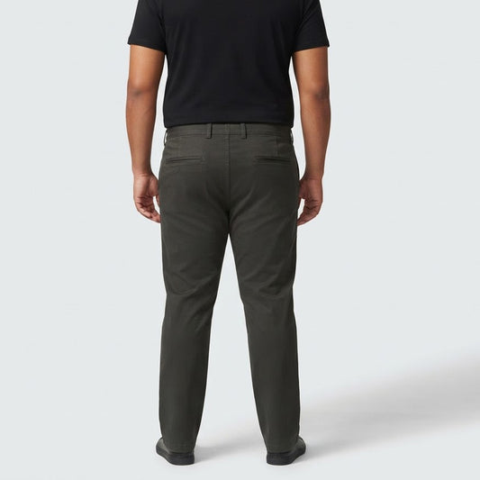 Dark Grey Cotton Chino Pants made from slightly stretchable cotton fabric.