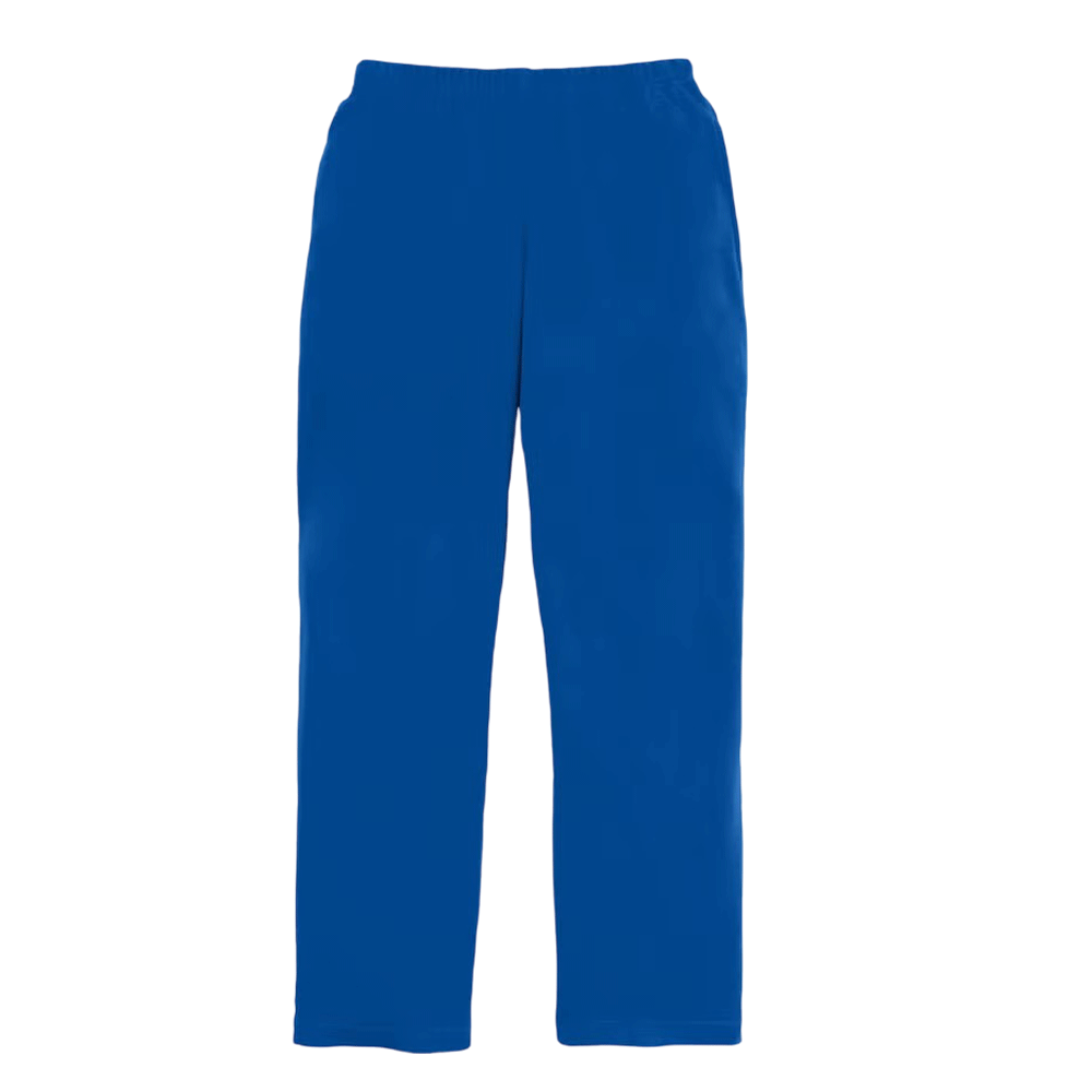 A woman wearing Deep Cobalt 7-Day Knit Capri Pants, featuring a relaxed fit, elastic waistband, and soft knit fabric, ideal for everyday wear.