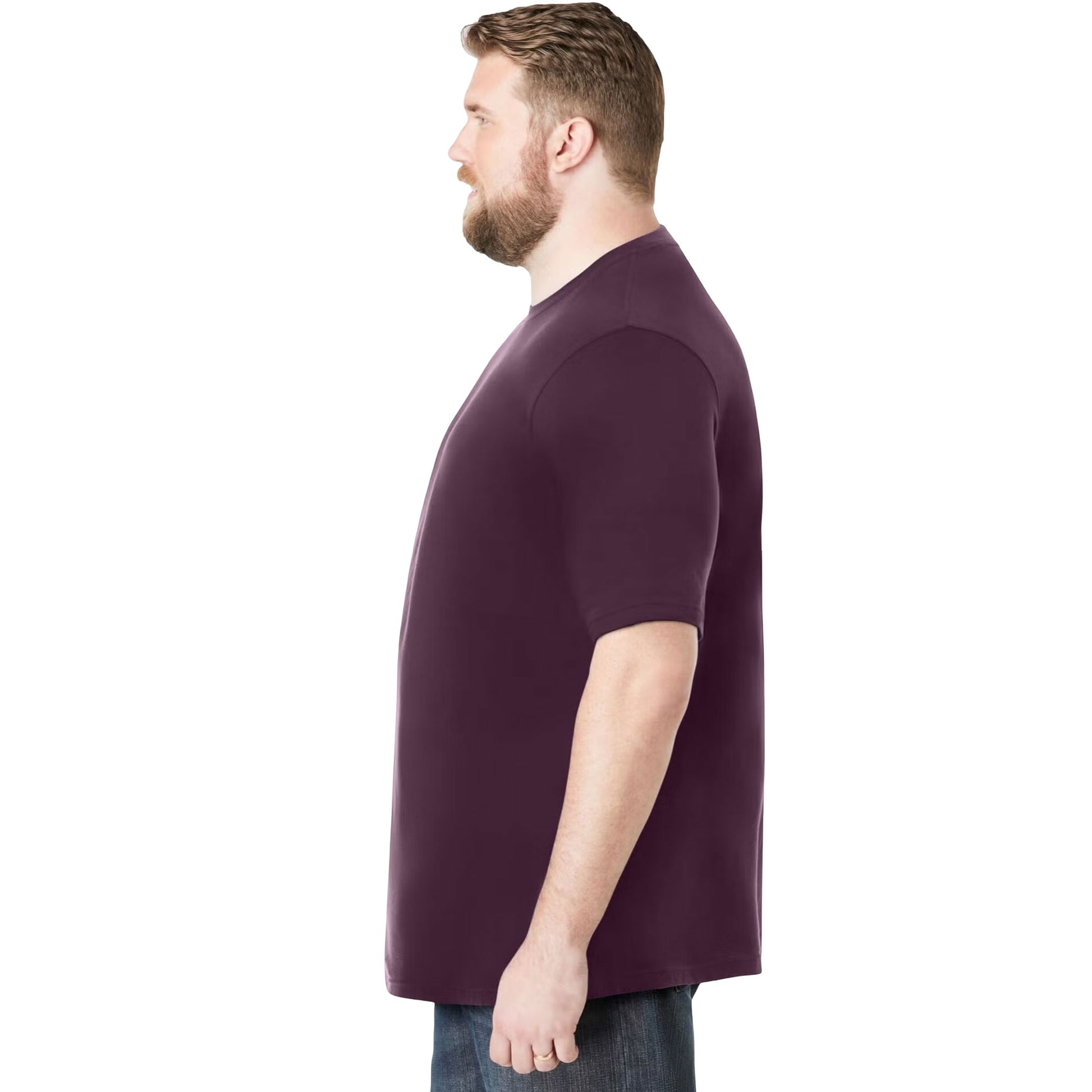 Deep Purple Big & Tall Crewneck Cotton T-Shirt for Plus-Size Men