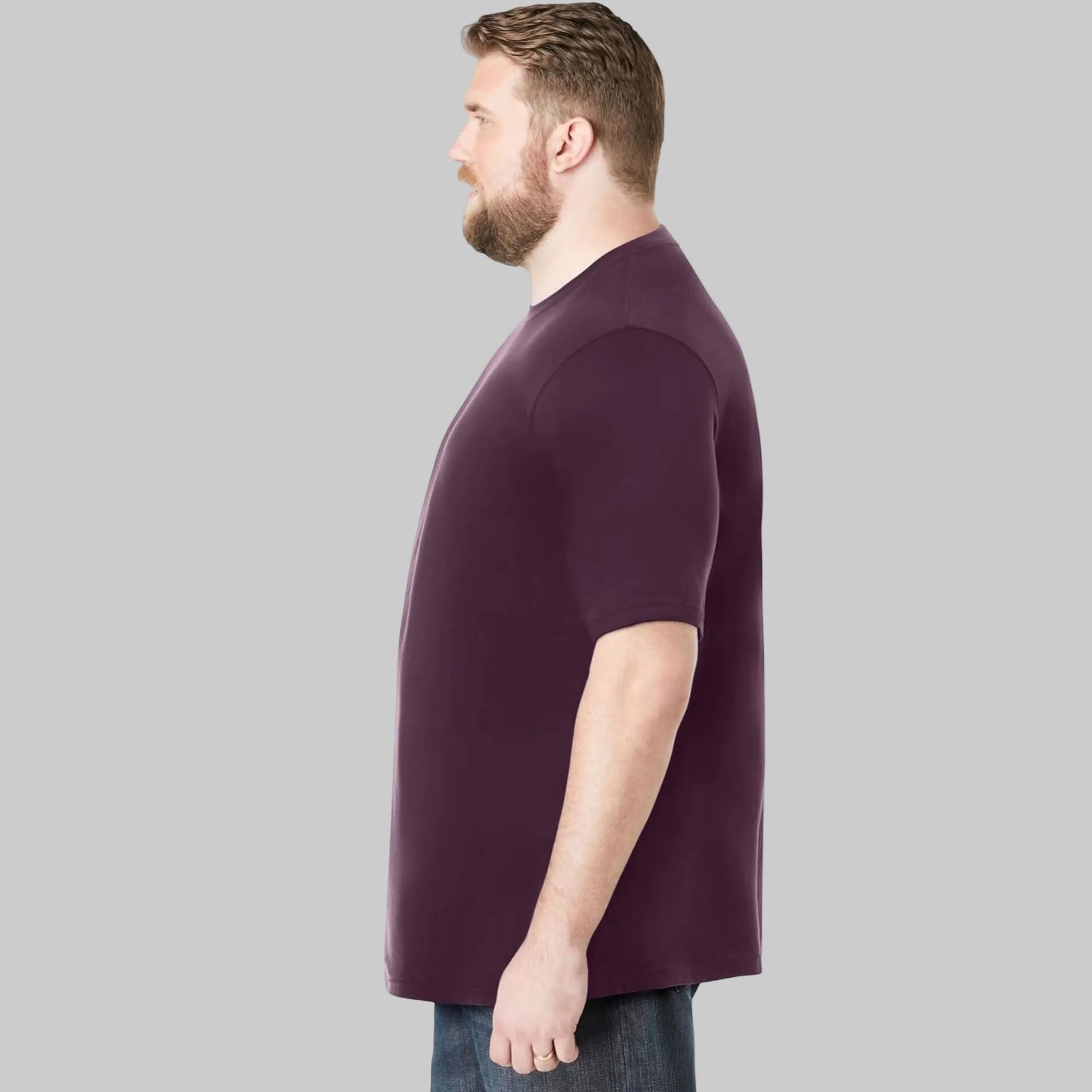 Deep Purple Big & Tall Crewneck Cotton T-Shirt for Plus-Size Men