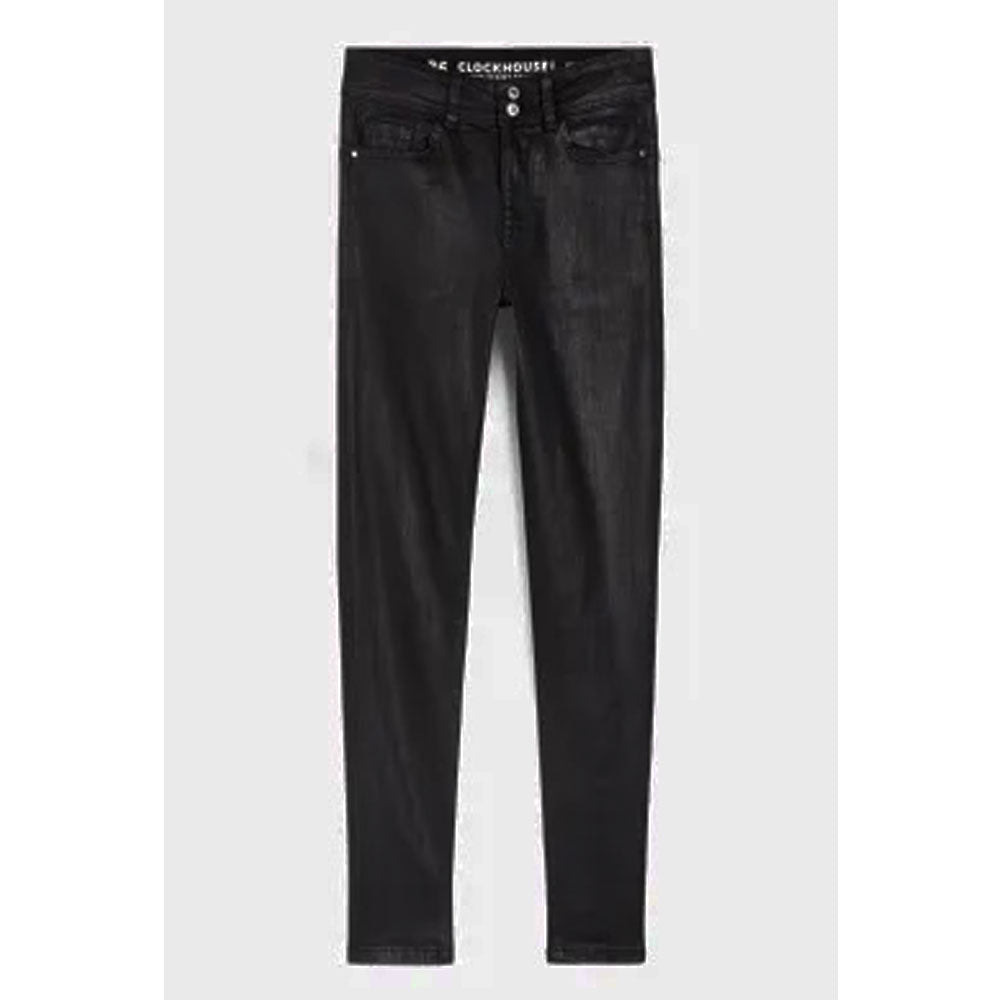 Denim Black Shine Slim Jeans Plus-Size Jeans PSW-8786