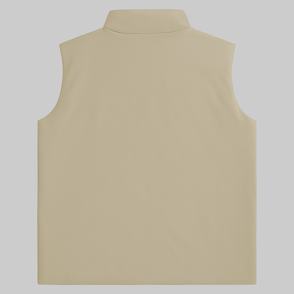 Desert Sand Plus-Size Sleeveless Puffer Jacket PSM-10003