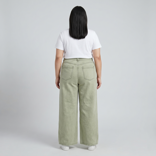 Desert Washed Panel Wide-Leg Jeans PSW-11078