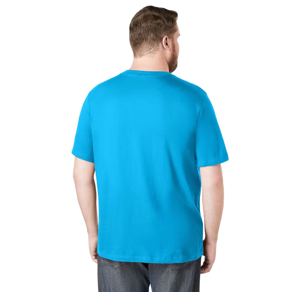 Plus-size Shrink-Less™ crewneck t-shirt with a relaxed fit, taped neck seams, and durable cotton fabric that won’t shrink in the dryer.