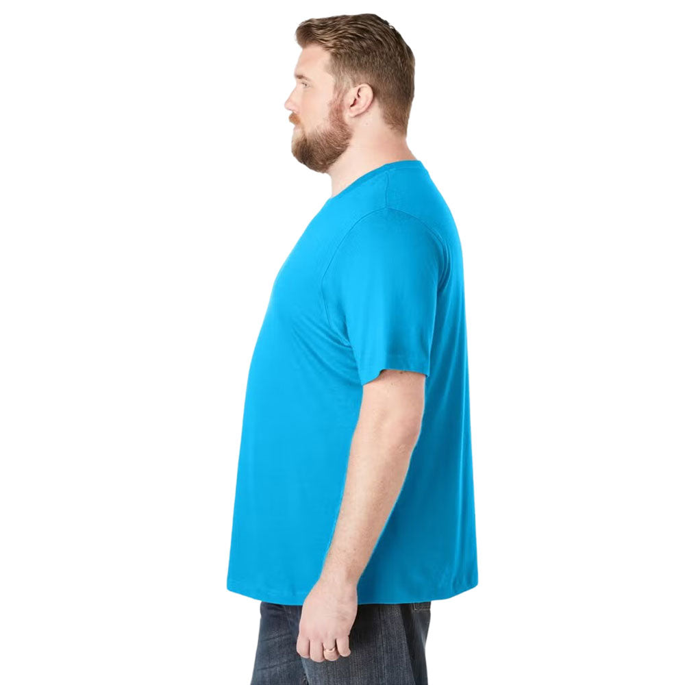 Plus-size Shrink-Less™ crewneck t-shirt with a relaxed fit, taped neck seams, and durable cotton fabric that won’t shrink in the dryer.